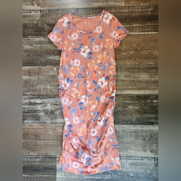 Isabel Maternity by Ingrid & Isabel peach floral dress Size XL - Picture 1 of 7